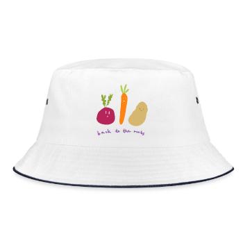 Back to the roots - Bucket Hat - white/navy - Front