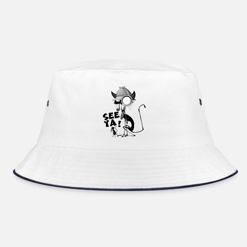 "BIS BALD!" Schwarze Katze und Maus lustiges Meme Bucket Hat