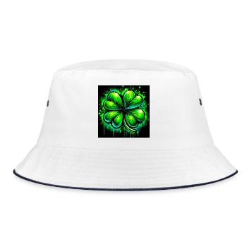 Four-leaf clover - Bucket Hat - white/navy - Front