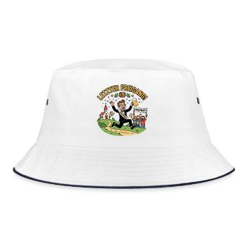 Letzte Ausfahrt JGA Endbaustelle Ehe - Bucket Hat - Weiß/Navy - Vorne