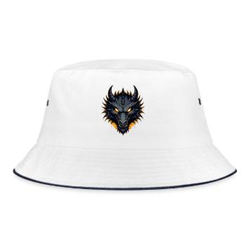 Black Dragon Dragon Head - Bucket Hat - white/navy - Front