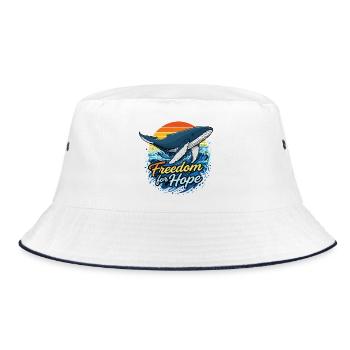 Freedom for Hope - Whale Sundowner - Bucket Hat - white/navy - Front