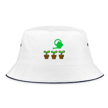 Garten - Bucket Hat - Weiß/Navy - Vorne