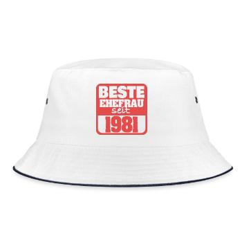 Ehe 1981 - Bucket Hat - Weiß/Navy - Vorne