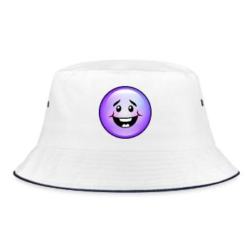 Cute Purple Bubble - Bucket Hat - white/navy - Front