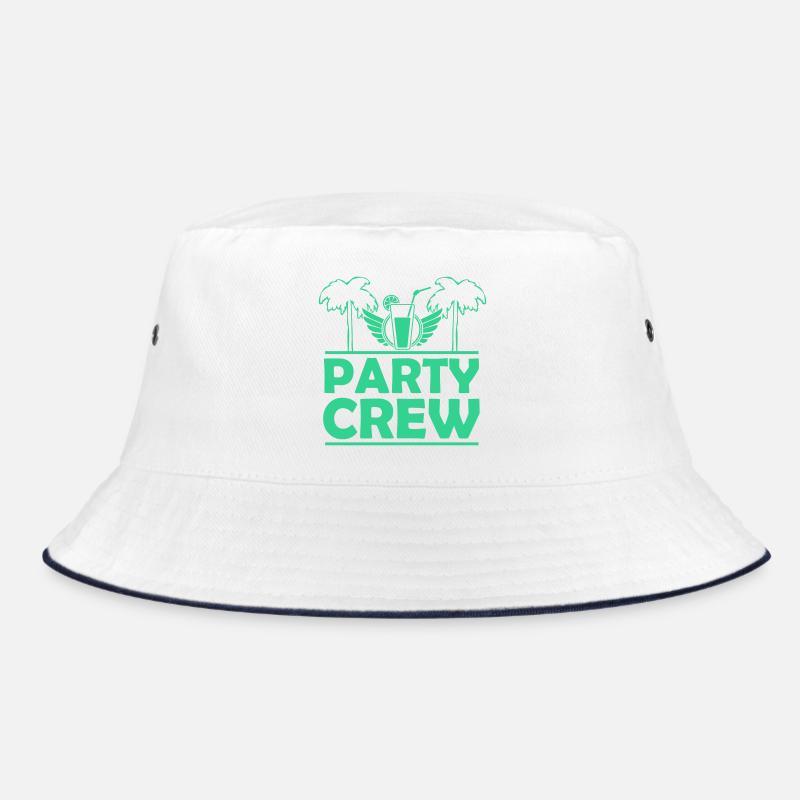Party Crew Palm Trees Drink Wings Bucket Hat