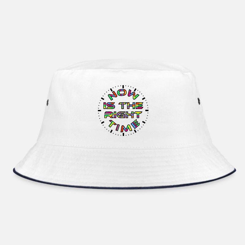 Jetzt & Zeit - Bucket Hat - Weiß/Navy