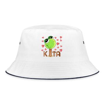 Eiscreme Frosch Kita - Bucket Hat - white/navy - Front