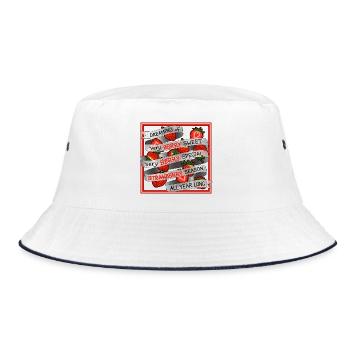 Das ganze Jahr long_in Frame von Erdbeere geträumt - Bucket Hat - Weiß/Navy - Vorne