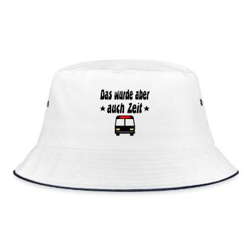 Bus - Bucket Hat - Weiß/Navy - Vorne