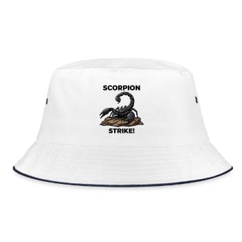 Schwarzer Skorpion Gefahr Giftschlag Natur - Bucket Hat - Weiß/Navy - Vorne