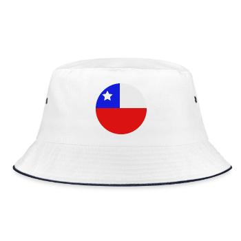 Round Chilean flag - Bucket Hat - white/navy - Front