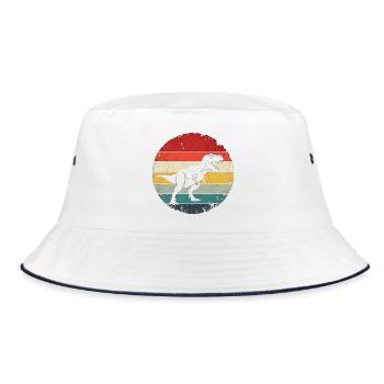 Dinosaur Gift - Retro Dinosaur Dino Dinosaur - Bucket Hat - white/navy - Front