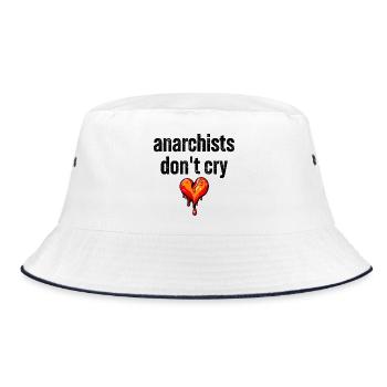 anarchists don't cry - Bucket Hat - white/navy - Front