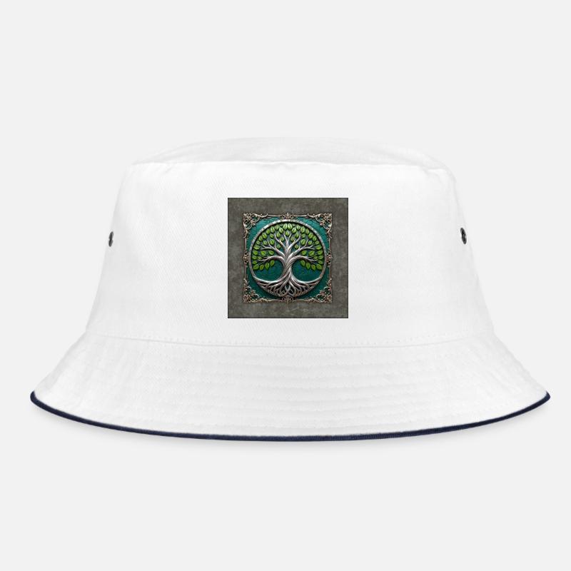Silberner Kreisbaum des Lebens Bucket Hat