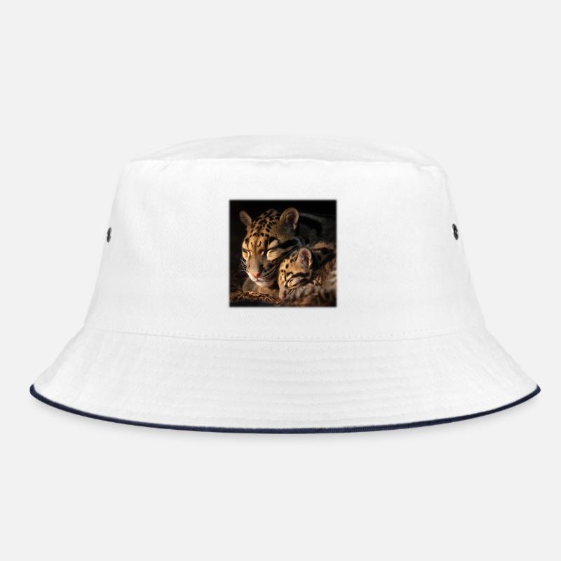 Clouded leopard with cub Loving wildcats Bucket Hat
