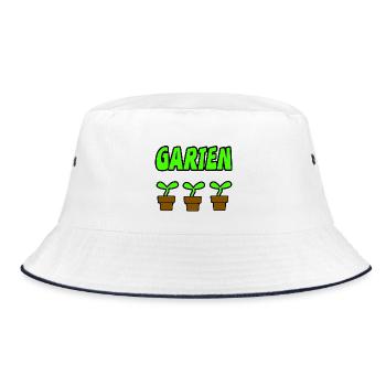 Garten - Bucket Hat - Weiß/Navy - Vorne