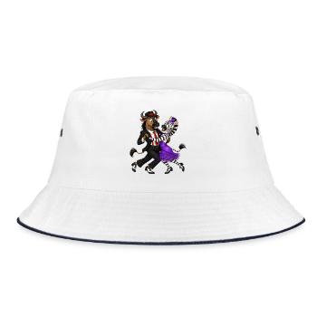 Wildebeest and Zebra in Elegant Swing Dance - Bucket Hat - white/navy - Front