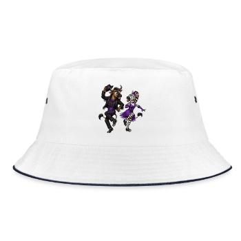 Wildebeest and zebra in glamorous tap dancing - Bucket Hat - white/navy - Front