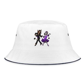 Wildebeest and zebra in passionate dance - Bucket Hat - white/navy - Front