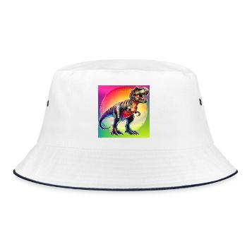 dinosaur - Bucket Hat - white/navy - Front