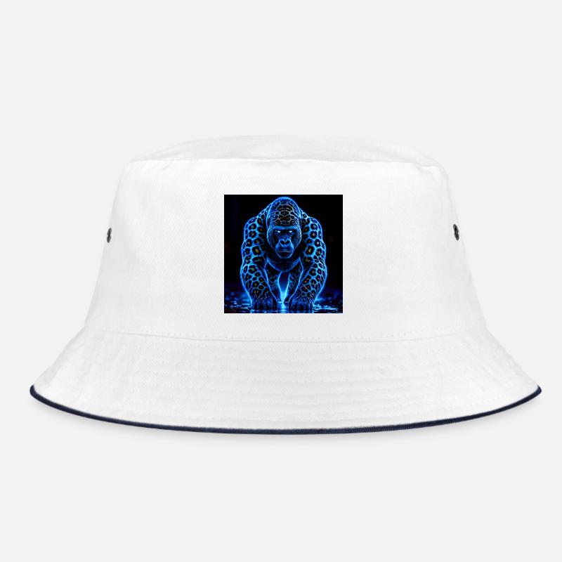 Neon Emperor Gorilla with Leopard Pattern Bucket Hat