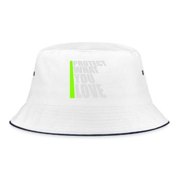 Protect What You Love Nature Protection Statement Logo - Bucket Hat - white/navy - Front