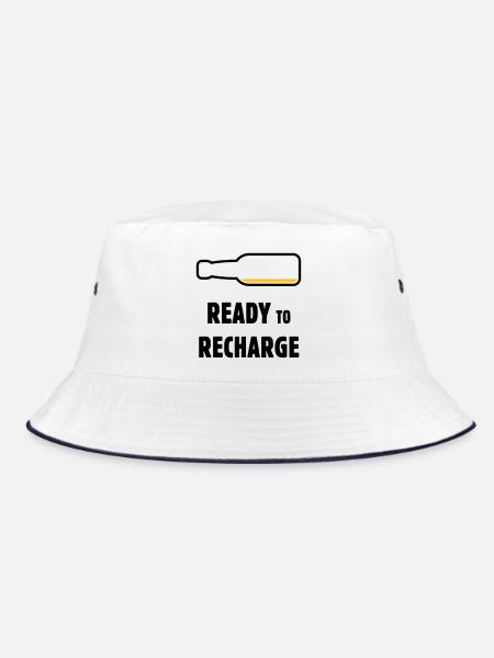 Ready To Recharge (Beer / Beer / POS 2C) - Bucket Hat - white/navy - Front
