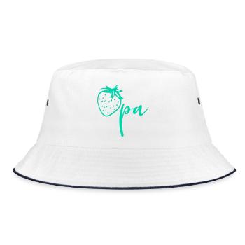 Gärtner Opa Erdbeeren - Bucket Hat - Weiß/Navy - Vorne