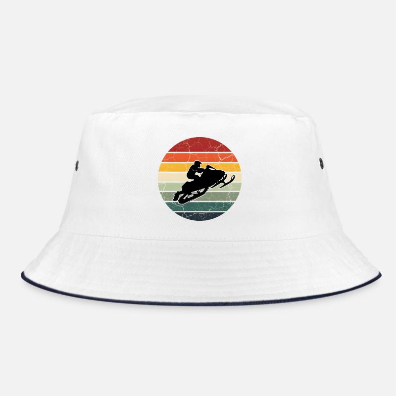 Snowmobile gift Retro snowmobile Bucket Hat