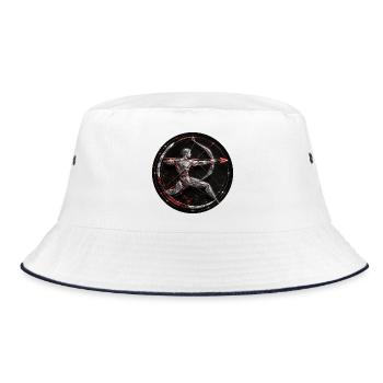 Geometric archer in circle - Bucket Hat - white/navy - Front