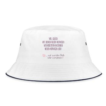 Abschied Kollege Humor - Bucket Hat - Weiß/Navy - Vorne