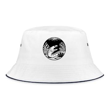Moray eels - Bucket Hat - white/navy - Front