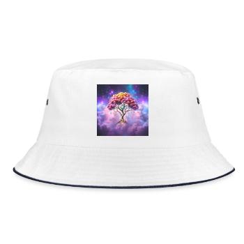 Cosmic Gem Tree - Bucket Hat - white/navy - Front