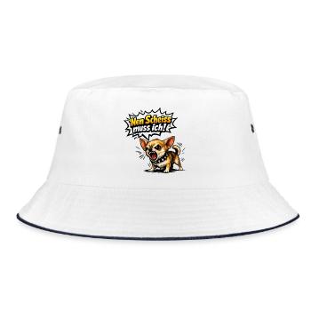 Nen scheiß muss ich Chihuahua - Bucket Hat - Weiß/Navy - Vorne