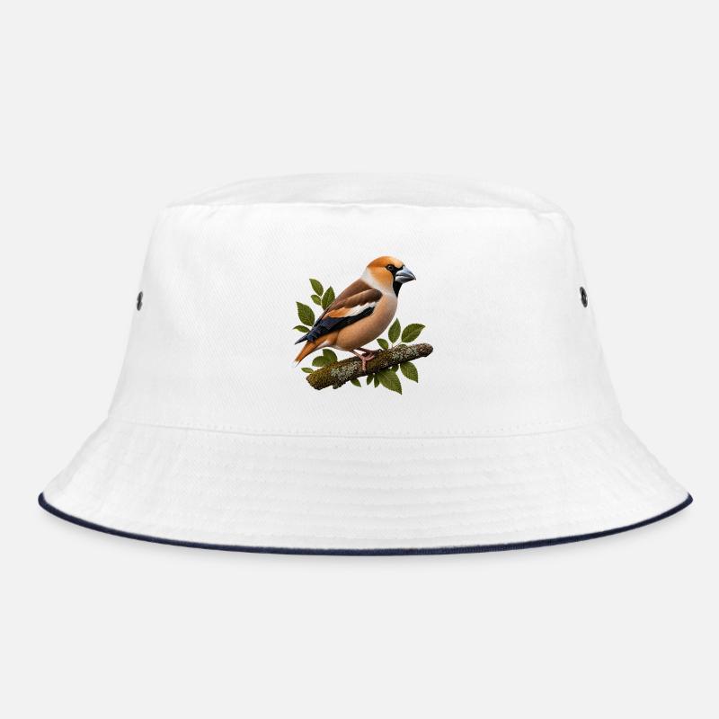 Kernbeißer auf bemoostem Ast – Naturgetreue Illust Bucket Hat