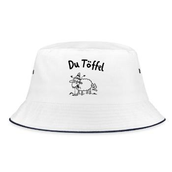 Du Töffel Moin Norddeutsch Tollpatsch - Bucket Hat - Weiß/Navy - Vorne