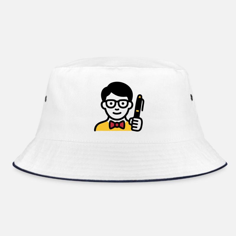 Lehrer Professor Brille Comic Bucket Hat