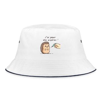 J'AI PEUR DES PIQÛRES - hérisson drôle enfant - Bob - blanc/marine - Devant