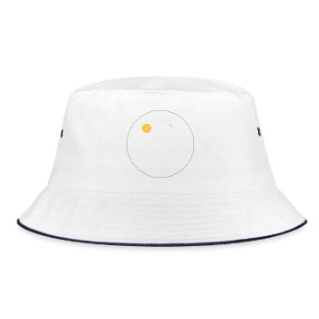 Zitrus Orbit Druck - Bucket Hat - Weiß/Navy - Vorne