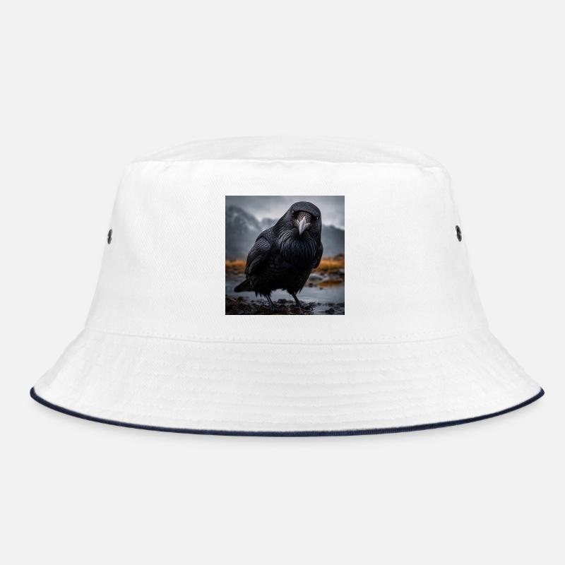 Dunkle Krähe im Feuchtgebiet Bucket Hat