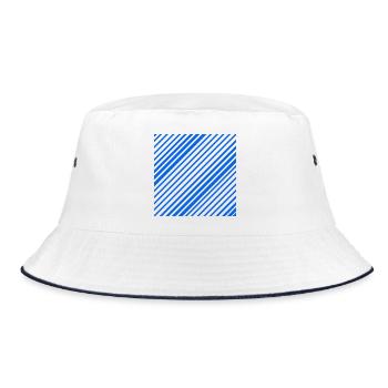 Graphic lines with diagonal stripes L blue - Bucket Hat - white/navy - Front
