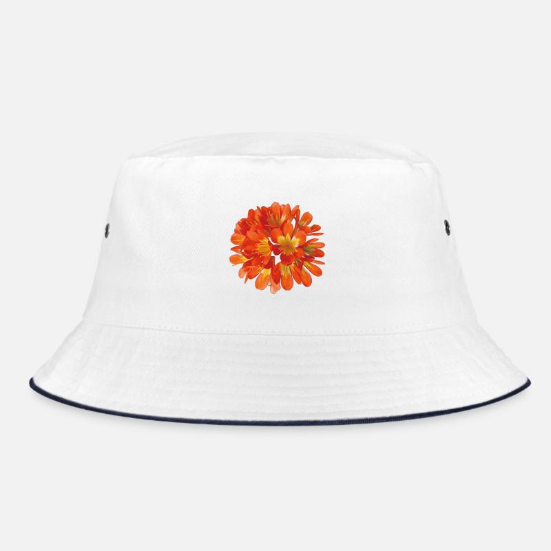 Leuchtend orangefarbene Clivia-Botanische Blumenblüte Bucket Hat