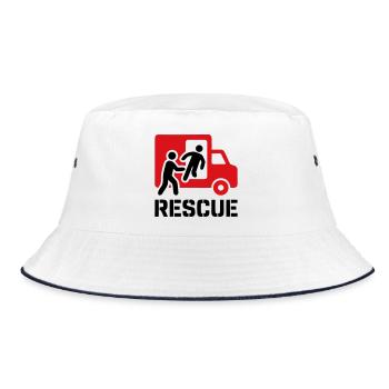 Rescue Rettungsdienst Einsatz - Bucket Hat - Weiß/Navy - Vorne