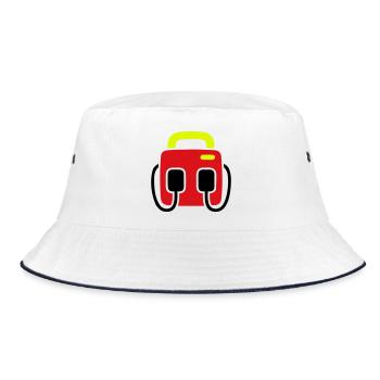 Defibrillator AED Erste Hilfe - Bucket Hat - Weiß/Navy - Vorne