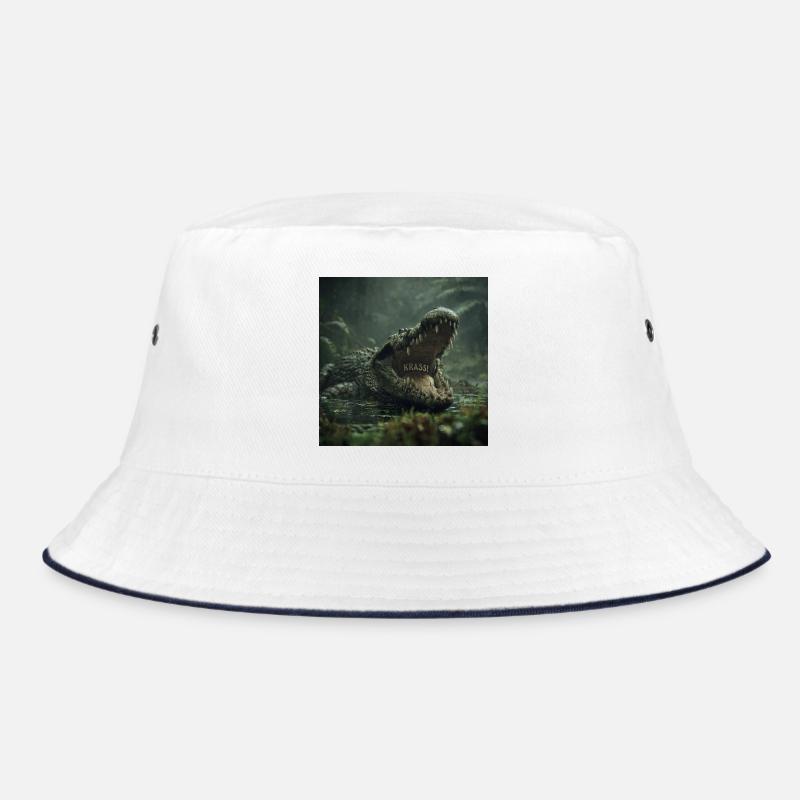 KRASS! Das wilde Krokodil - Bucket Hat - Weiß/Navy