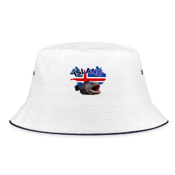 Steinbeißer Angeln Island  - Bucket Hat - Weiß/Navy - Vorne