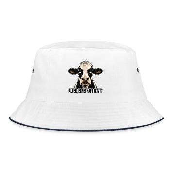 Alter ernsthaft jetzt Kuh Shirt Büro Humor - Bucket Hat - Weiß/Navy - Vorne