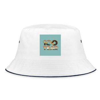 100 Year Retro Landscape - Bucket Hat - white/navy - Front