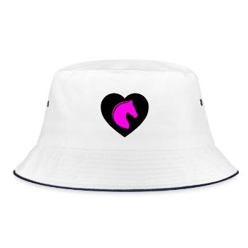 horses - Bucket Hat - white/navy - Front